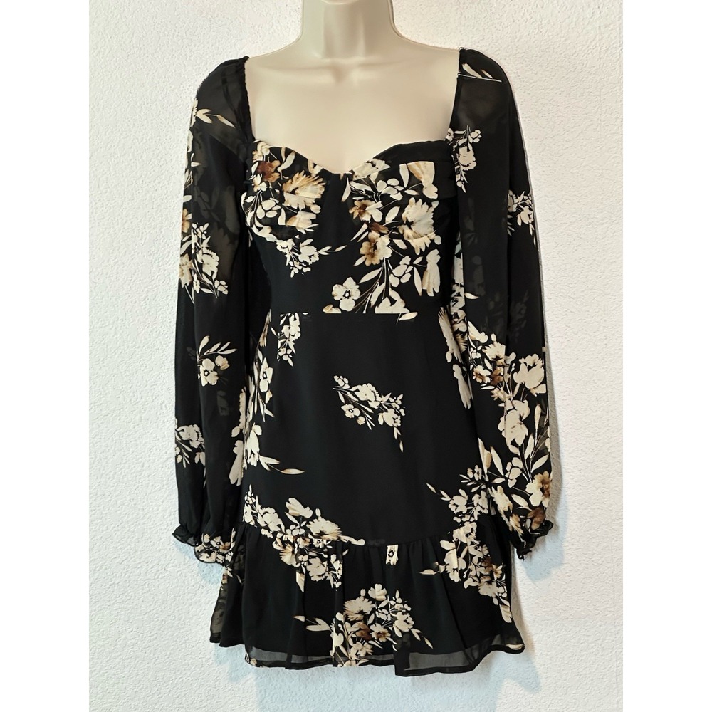 Y2K Babydoll Milkmaid Cottagecore Floral Dress Size M‎ Prairie Whimsigoth Dainty